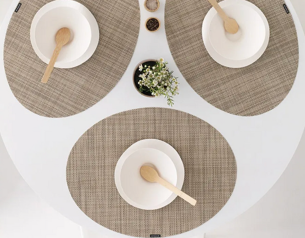 Chilewich Oval Mini Basketweave Placemat - Black