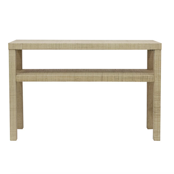 Raffia Wrapped Console Table
