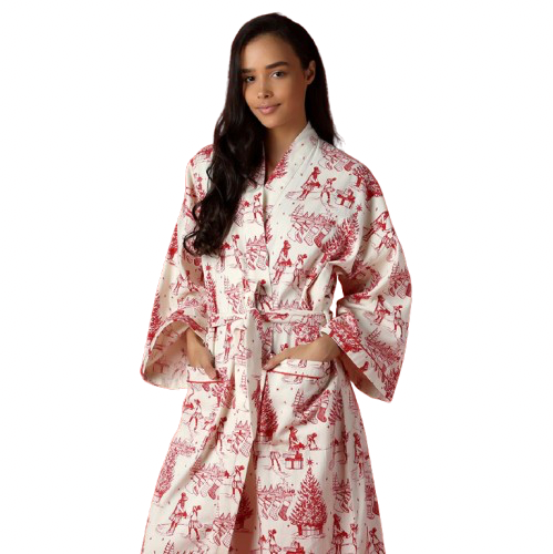 Red & White Holiday Memories Robe