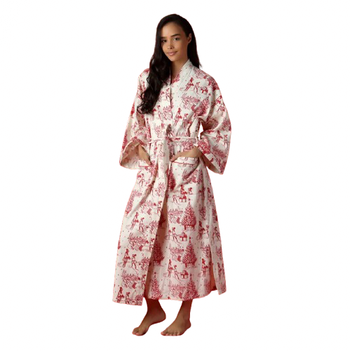 Red & White Holiday Memories Robe