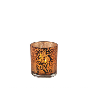 Amber Birds Decal Glass Votive