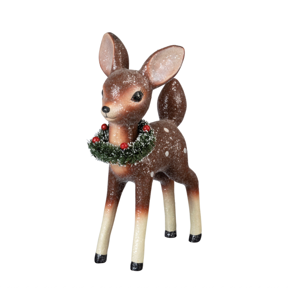 Standing Deer With Wreath