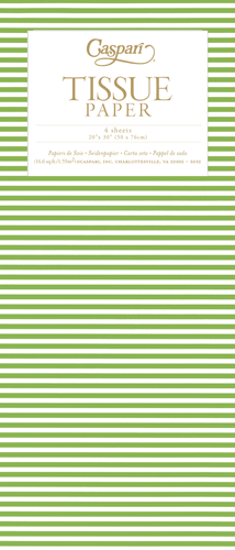 Mini Green Stripe Tissue Paper - 4 Sheets