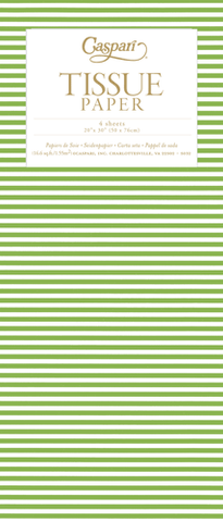Mini Green Stripe Tissue Paper - 4 Sheets