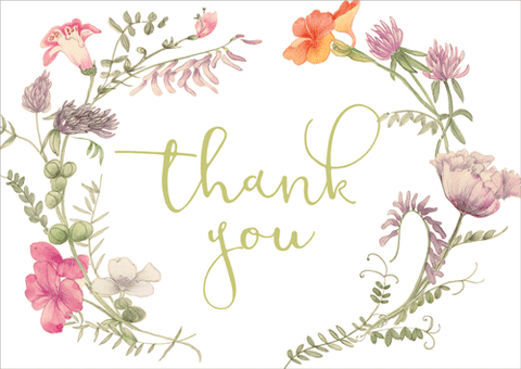 French Floral Thank You Boxed Cards s/8