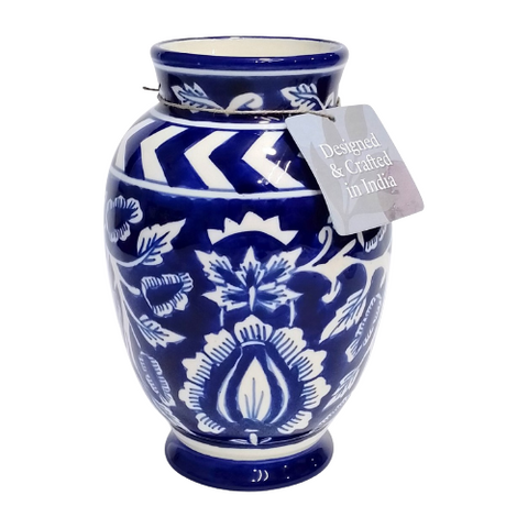 Talavera Blue & White Vase