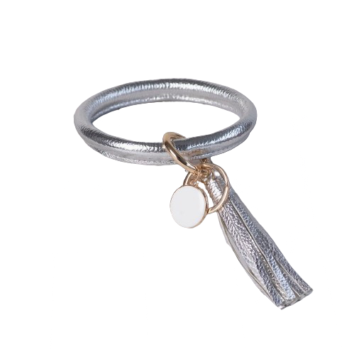 Tassel Bracelet Key Chain / Key Ring - Silver
