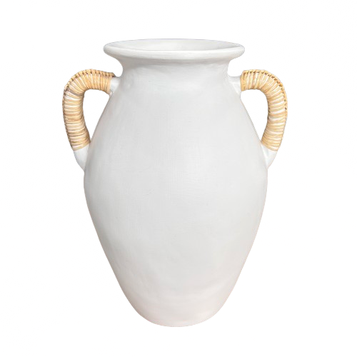 Terracotta Tall White Vase