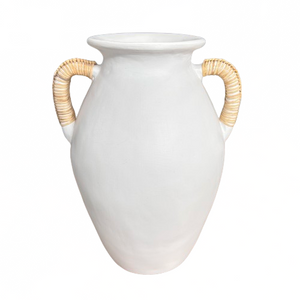 Terracotta Tall White Vase