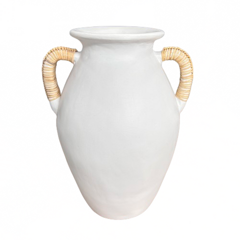 Terracotta Tall White Vase