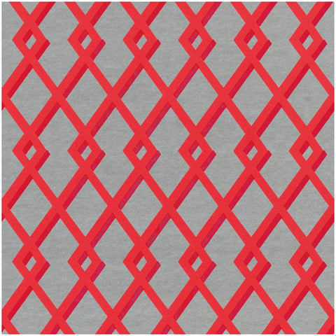 Trellis Coral & Silver Roll Foil Wrapping Paper