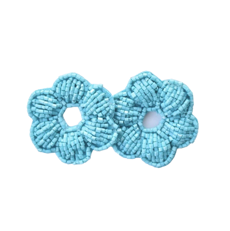 Turquoise Flower Bead Stud Earrings