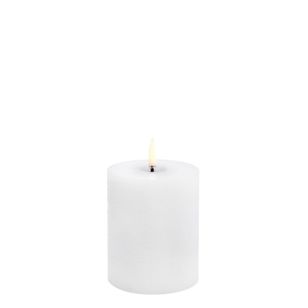 LED Pillar Candle - Nordic White, Rustic by Uyuni