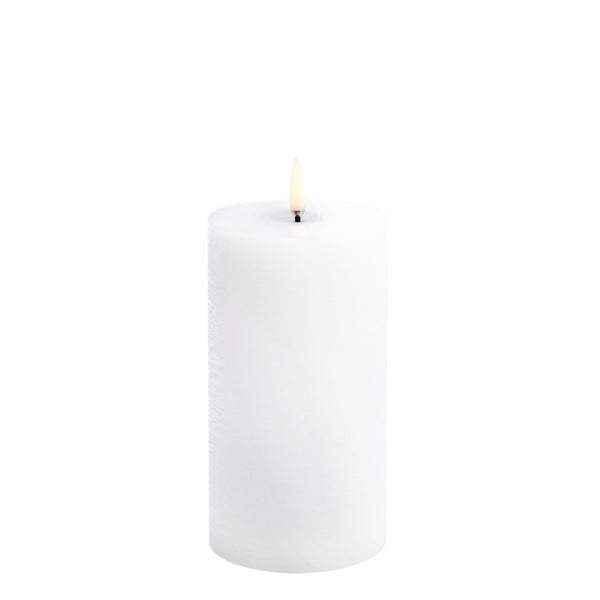 LED Pillar Candle - Nordic White, Rustic by Uyuni