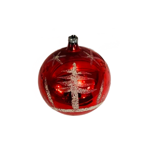 Vintage Red With Stars & Tree Ornament