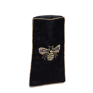 Velvet Eyeglass Case with Beaded Bee