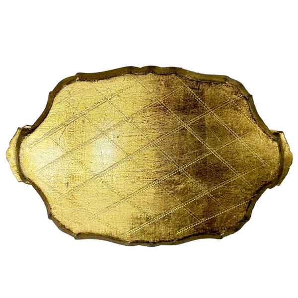 Vintage Gold & Cream Florentine Small Tray