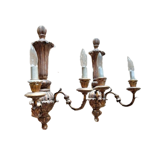 Vintage Italian Florentine Sconces Pair