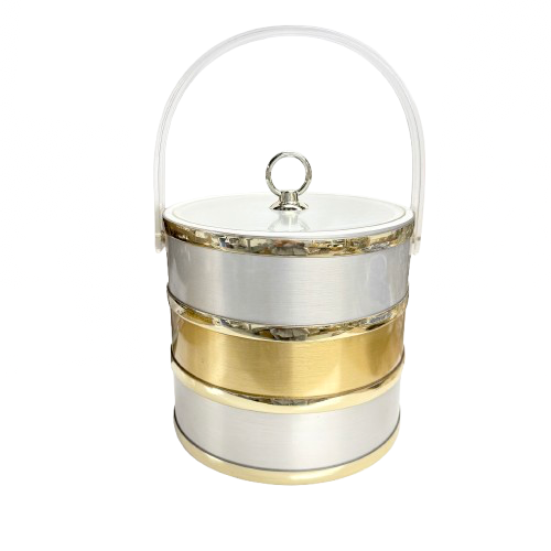 Vintage Gold and Silver Ice Bucket