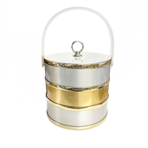 Vintage Gold and Silver Ice Bucket