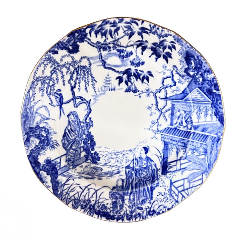 Vintage Blue Mikado Royal Crown Derby Lunch Plate