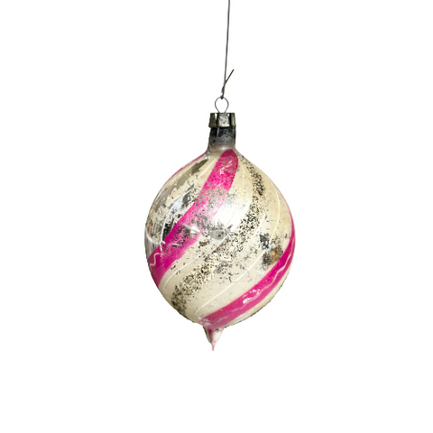 Vintage Pink & Silver Twist Ornament