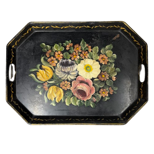 Vintage Toile Floral Tray