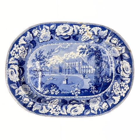 Vintage Blue & White Eaton Hall Meat Platter