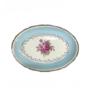 Vintage "Regalia" Royal Swan Rose/Blue Oval Plate