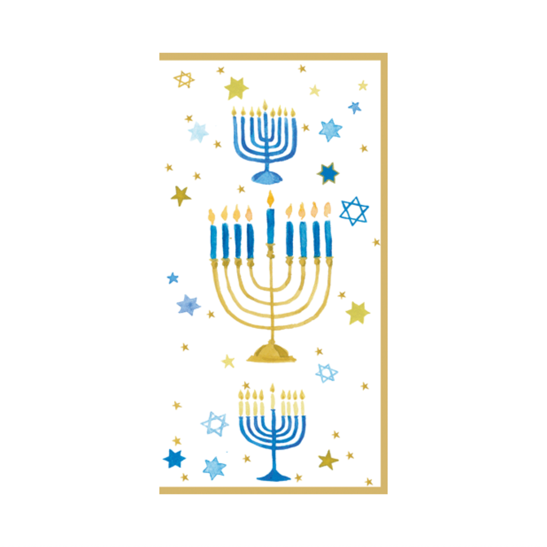 Watercolour Menorahs Foil Money Card