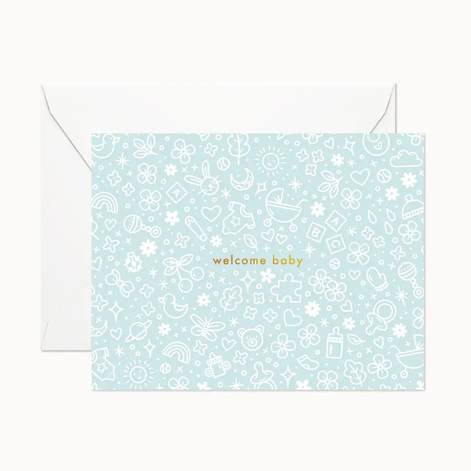 Welcome Baby Blue Card