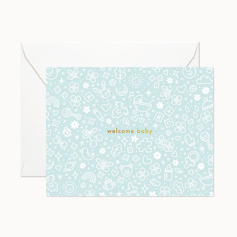 Welcome Baby Blue Card