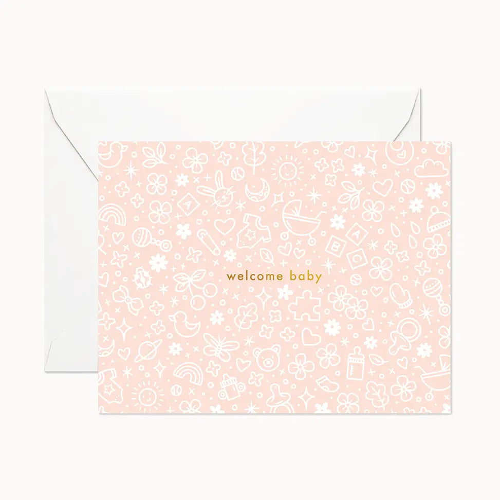 Welcome Baby Peach Card