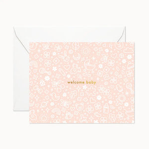 Welcome Baby Peach Card