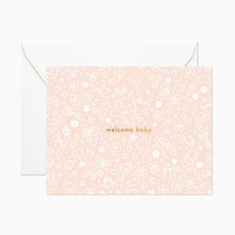 Welcome Baby Peach Card