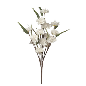 White Flower Spray w/Leaves