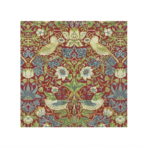 William Morris Lunch Napkins - Strawberry Thief (V&A) Red