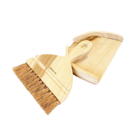 Wood Dustpan & Brush Set