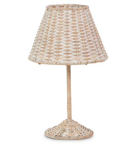 Woven Candle Holder with Shade - Whitewashed