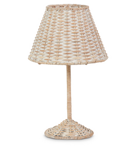 Woven Candle Holder with Shade - Whitewashed