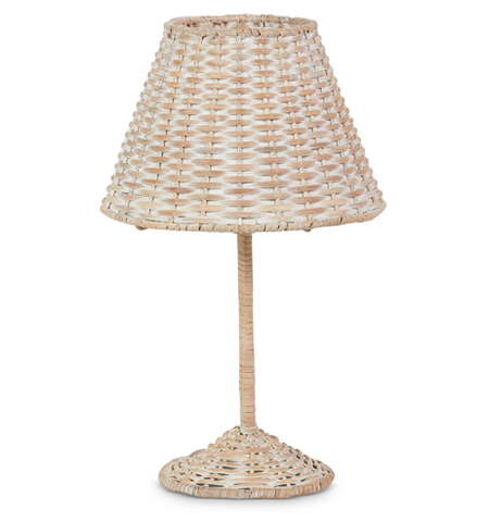 Woven Candle Holder with Shade - Whitewashed