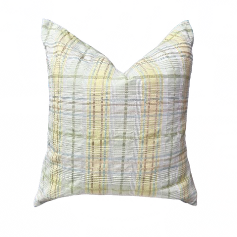 Yellow & Green Plaid Pillow