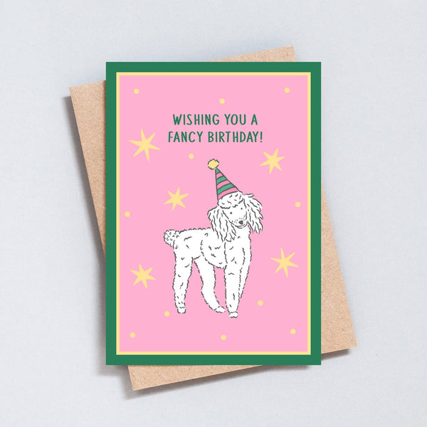 Fancy Birthday Poodle Dog Greeting Card