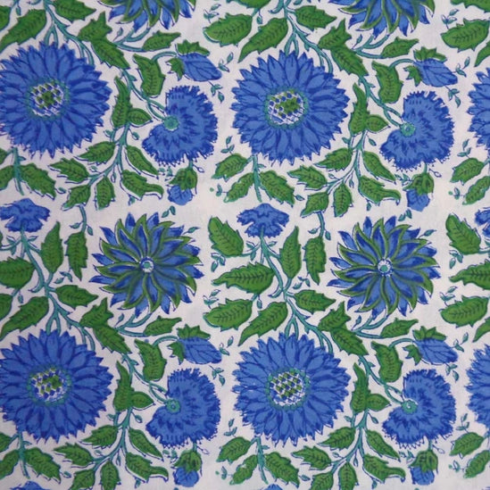 Surajmukhi Blue Block Printed Cotton Napkin
