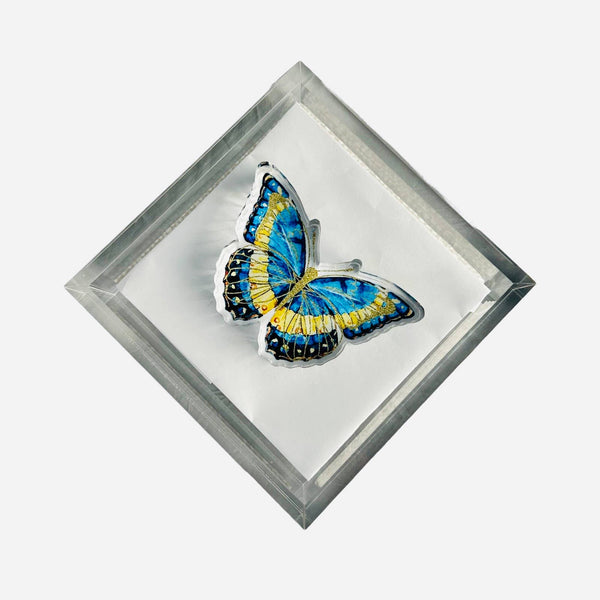 Acrylic Napkin Weight - Butterfly Blues