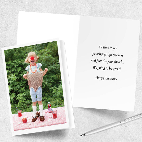 Girl with Clown Nose Happy Birthday Greeting Card