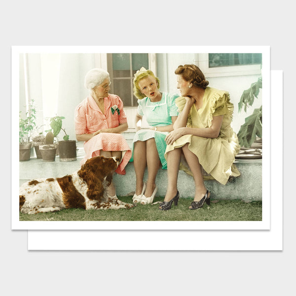 Three Women Sitting Friendship Greeting Card