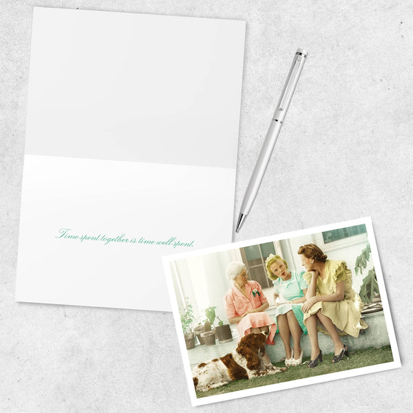 Three Women Sitting Friendship Greeting Card