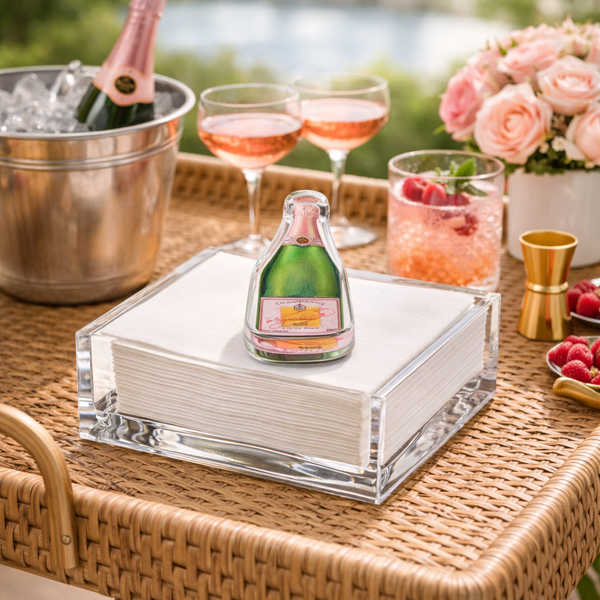 Acrylic Napkin Weight - Bubbles Champagne