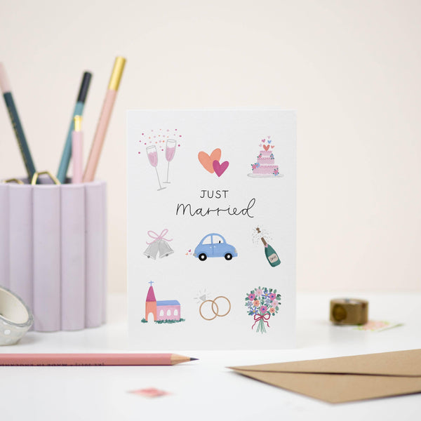 Just Married | Wedding Car | Wedding Cake Card 